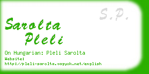 sarolta pleli business card